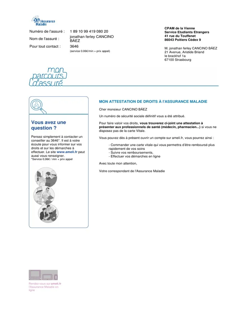 Attestation de droits